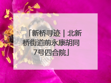 新桥寻迹｜北新桥街道前永康胡同7号四合院