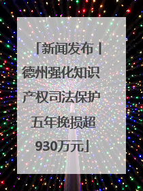 新闻发布丨德州强化知识产权司法保护 五年挽损超930万元