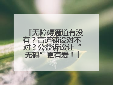 无障碍通道有没有？盲道铺设对不对？公益诉讼让“无碍”更有爱！