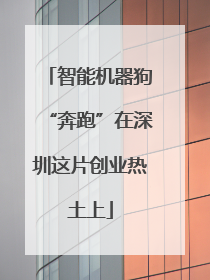 智能机器狗“奔跑”在深圳这片创业热土上