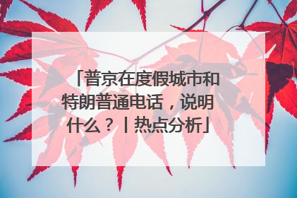 普京在度假城市和特朗普通电话，说明什么？丨热点分析