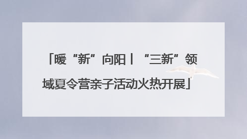 暖“新”向阳丨“三新”领域夏令营亲子活动火热开展