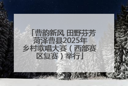 曹韵新风 田野芬芳 菏泽曹县2025年乡村歌唱大赛（西部赛区复赛）举行