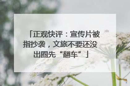 正观快评：宣传片被指抄袭，文旅不要还没出圈先“翻车”