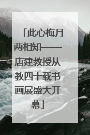 此心梅月两相知——唐建教授从教四十载书画展盛大开幕
