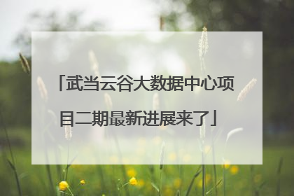 武当云谷大数据中心项目二期最新进展来了