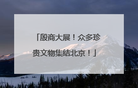 殷商大展！众多珍贵文物集结北京！