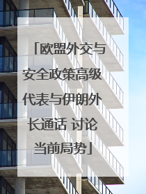 欧盟外交与安全政策高级代表与伊朗外长通话 讨论当前局势