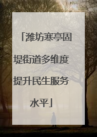 潍坊寒亭固堤街道多维度提升民生服务水平
