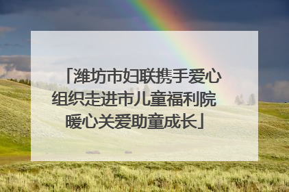 潍坊市妇联携手爱心组织走进市儿童福利院暖心关爱助童成长