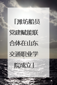 潍坊船员党建赋能联合体在山东交通职业学院成立