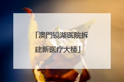 澳門镜湖医院拆建新医疗大楼