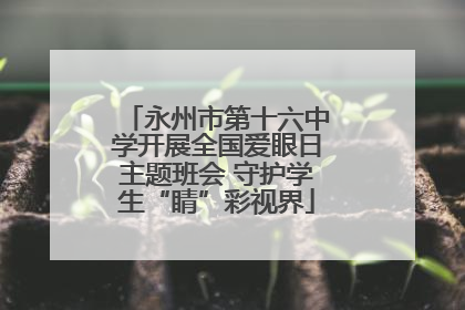 永州市第十六中学开展全国爱眼日主题班会 守护学生“睛”彩视界