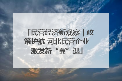 民营经济新观察｜政策护航 河北民营企业激发新“冀”遇