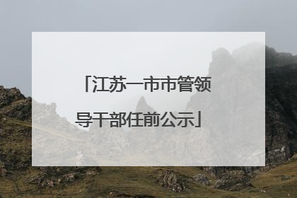 江苏一市市管领导干部任前公示