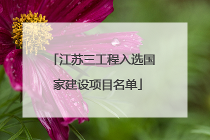 江苏三工程入选国家建设项目名单