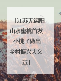 江苏无锡阳山水蜜桃首发 小桃子做出乡村振兴大文章