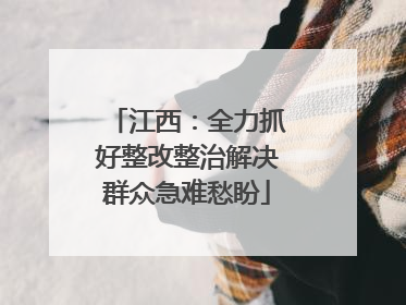 江西：全力抓好整改整治解决群众急难愁盼