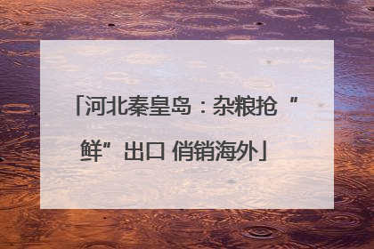 河北秦皇岛：杂粮抢“鲜”出口 俏销海外