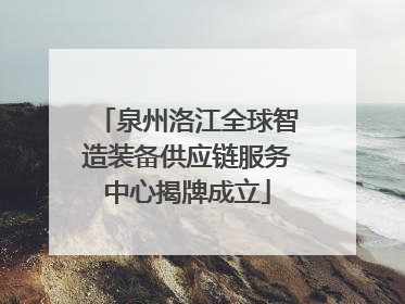 泉州洛江全球智造装备供应链服务中心揭牌成立
