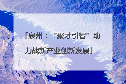 泉州：“聚才引智”助力战新产业创新发展