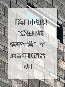 海口市组织“爱在椰城 情牵军营”军地青年联谊活动