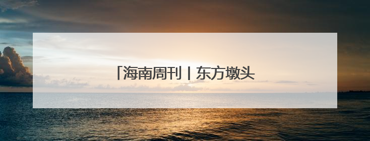 海南周刊丨东方墩头村：港水环墩仓廪实