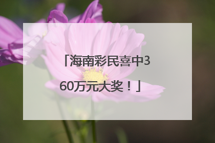 海南彩民喜中360万元大奖！