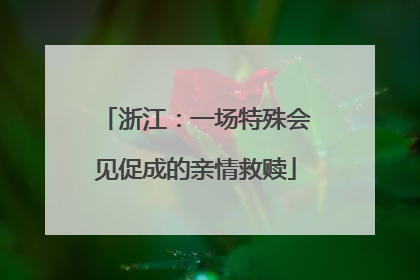浙江：一场特殊会见促成的亲情救赎