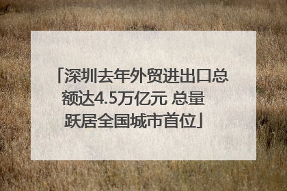 深圳去年外贸进出口总额达4.5万亿元 总量跃居全国城市首位