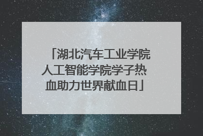 湖北汽车工业学院人工智能学院学子热血助力世界献血日