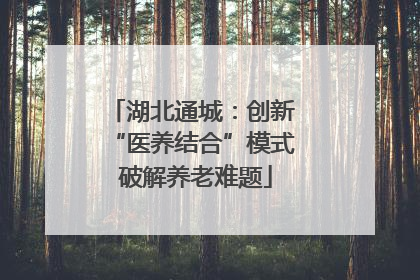湖北通城：创新 “医养结合”模式 破解养老难题