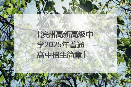 滨州高新高级中学2025年普通高中招生简章