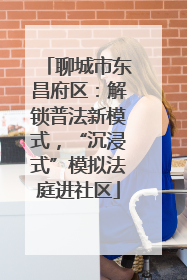 聊城市东昌府区：解锁普法新模式，“沉浸式”模拟法庭进社区