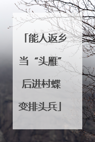 能人返乡当“头雁” 后进村蝶变排头兵