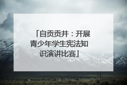 自贡贡井：开展青少年学生宪法知识演讲比赛