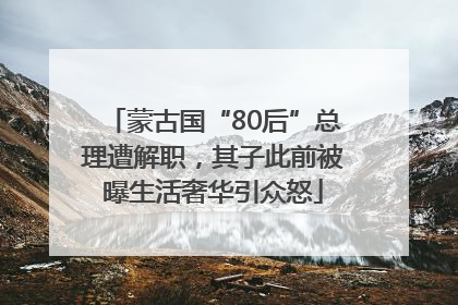 蒙古国“80后”总理遭解职，其子此前被曝生活奢华引众怒