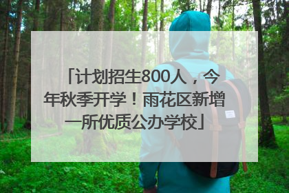 计划招生800人，今年秋季开学！雨花区新增一所优质公办学校