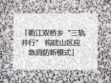 衢江双桥乡“三轨并行” 构建山区应急消防新模式