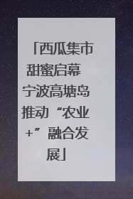 西瓜集市甜蜜启幕 宁波高塘岛推动“农业+”融合发展