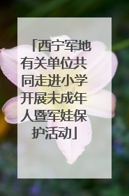西宁军地有关单位共同走进小学开展未成年人暨军娃保护活动