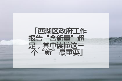 西湖区政府工作报告“含新量”超足，其中读懂这三个“新”最重要