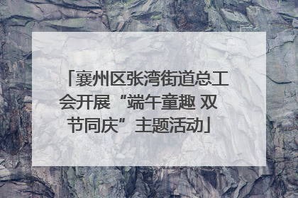 襄州区张湾街道总工会开展“端午童趣 双节同庆”主题活动