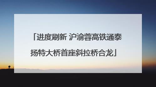 进度刷新 沪渝蓉高铁通泰扬特大桥首座斜拉桥合龙