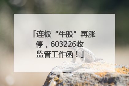 连板“牛股”再涨停，603226收监管工作函！