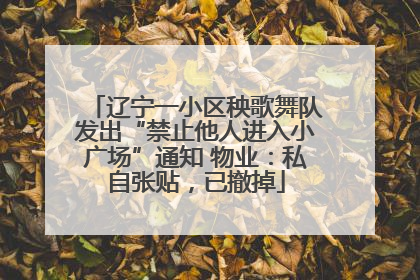 辽宁一小区秧歌舞队发出“禁止他人进入小广场”通知 物业：私自张贴，已撤掉