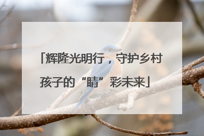 辉隆光明行，守护乡村孩子的“睛”彩未来