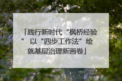 践行新时代“枫桥经验” 以“四步工作法”绘就基层治理新画卷