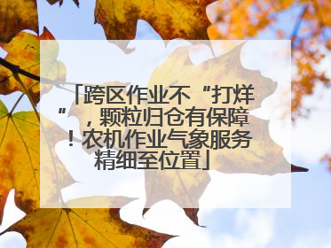 跨区作业不“打烊”，颗粒归仓有保障！农机作业气象服务精细至位置
