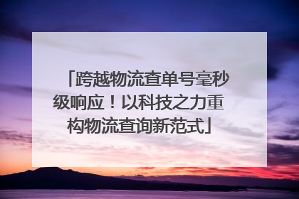 跨越物流查单号毫秒级响应！以科技之力重构物流查询新范式